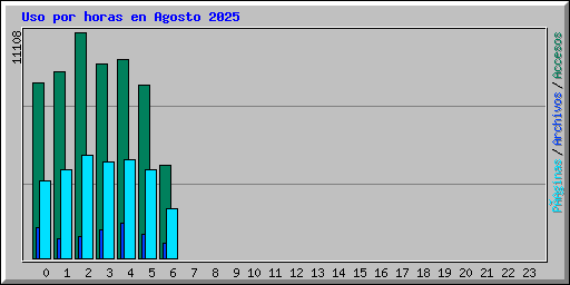 Uso por horas en Agosto 2025